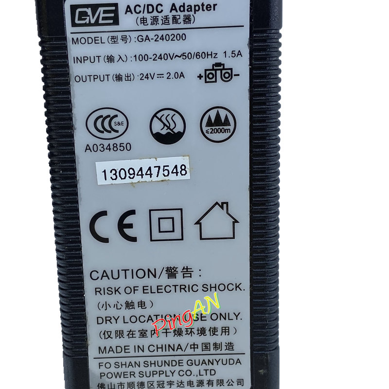 *Brand NEW* GVE 24V 2A GVE GA-240200 AC DC ADAPTER POWER SUPPLY - Click Image to Close